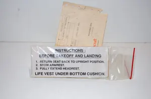 Beechcraft #400F3 PLACARD NOS- (2EACH AS 1 LOT)